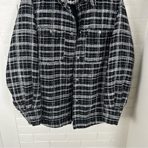 H&M Plaid Woven Knit Oversized Shacket Coat Jacket Size XS - Picture 8 of 15